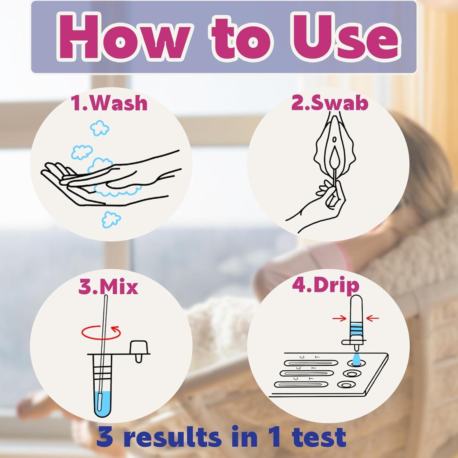 Vaginitis Test Kit, Rapid Screening for Common Vaginal Discomfort Causes – at-Home Self Test for Women – Fast, Easy & Accurate – 1 Test - Image 2