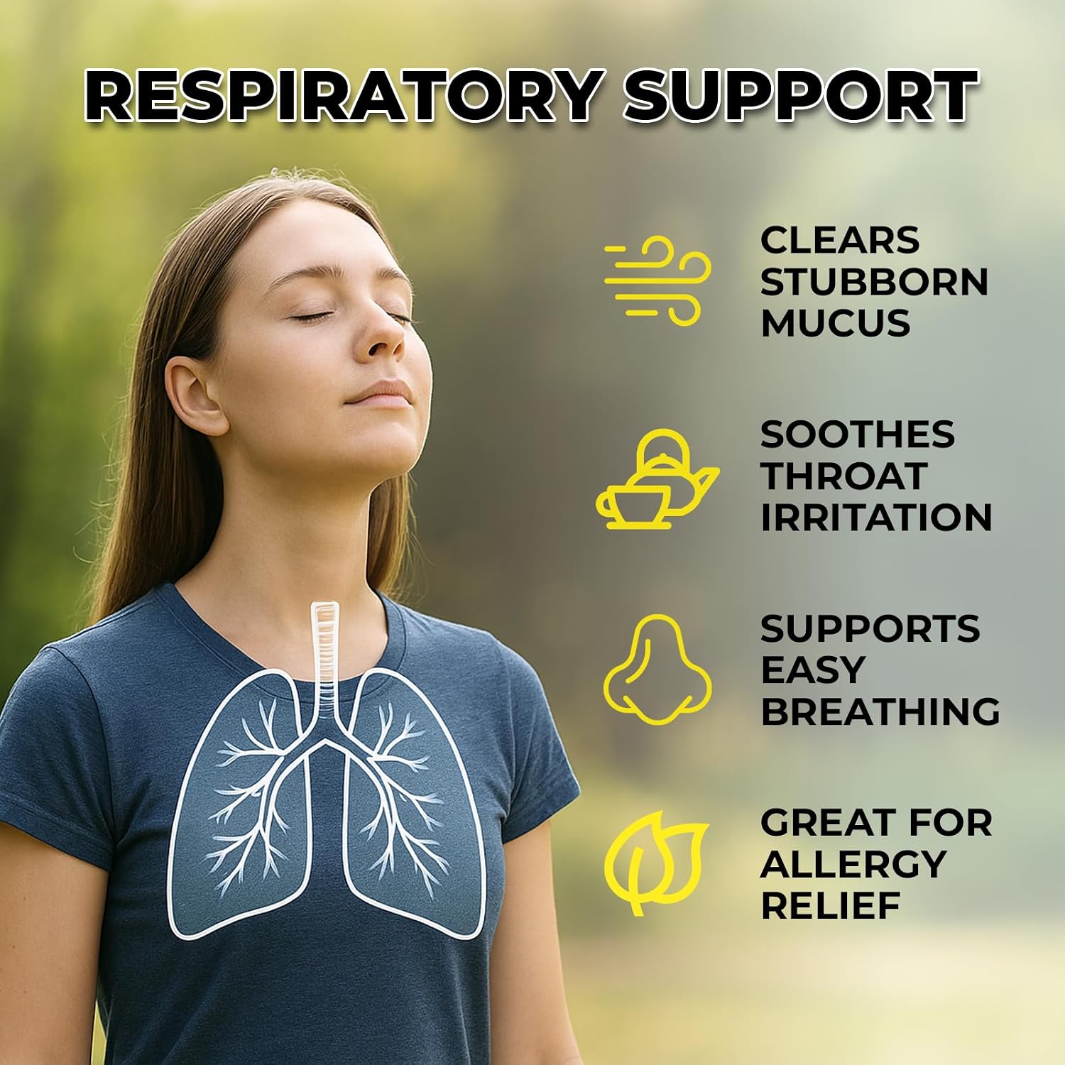 Mullein Drops for Lungs – USDA Organic Mullein Leaf Extract for Lungs & Bronchial Cleanse - Mucus Relief & Lung Detox - for Smokers & Allergy Sufferers - Made in USA - 4oz Tincture - Image 2