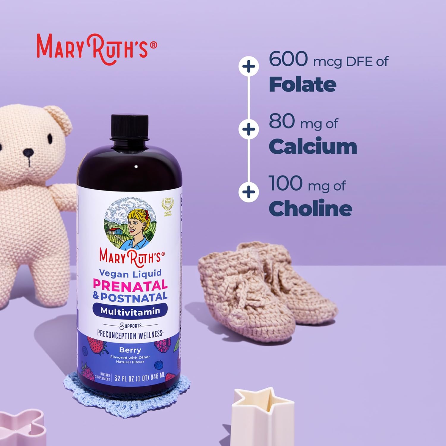 MARYRUTH'S Liquid Postnatal & Prenatal Vitamins for Women, Sugar Free, 32oz | Selenium, Folate, Healthy Fetal Development, Vegan, Non-GMO - Image 7