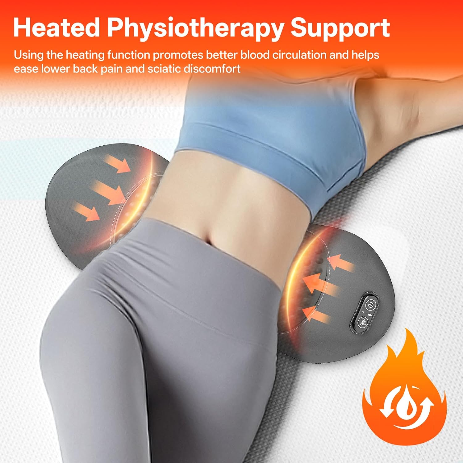 Triple Fusion Electric Lumbar Support Pillow for Lower Back Pain Relief | 3-in-1 Back Massager with Heat, Vibration & Air Traction, Spinal Decompression Device for Bed, Office Chair, and Recliner - Image 5