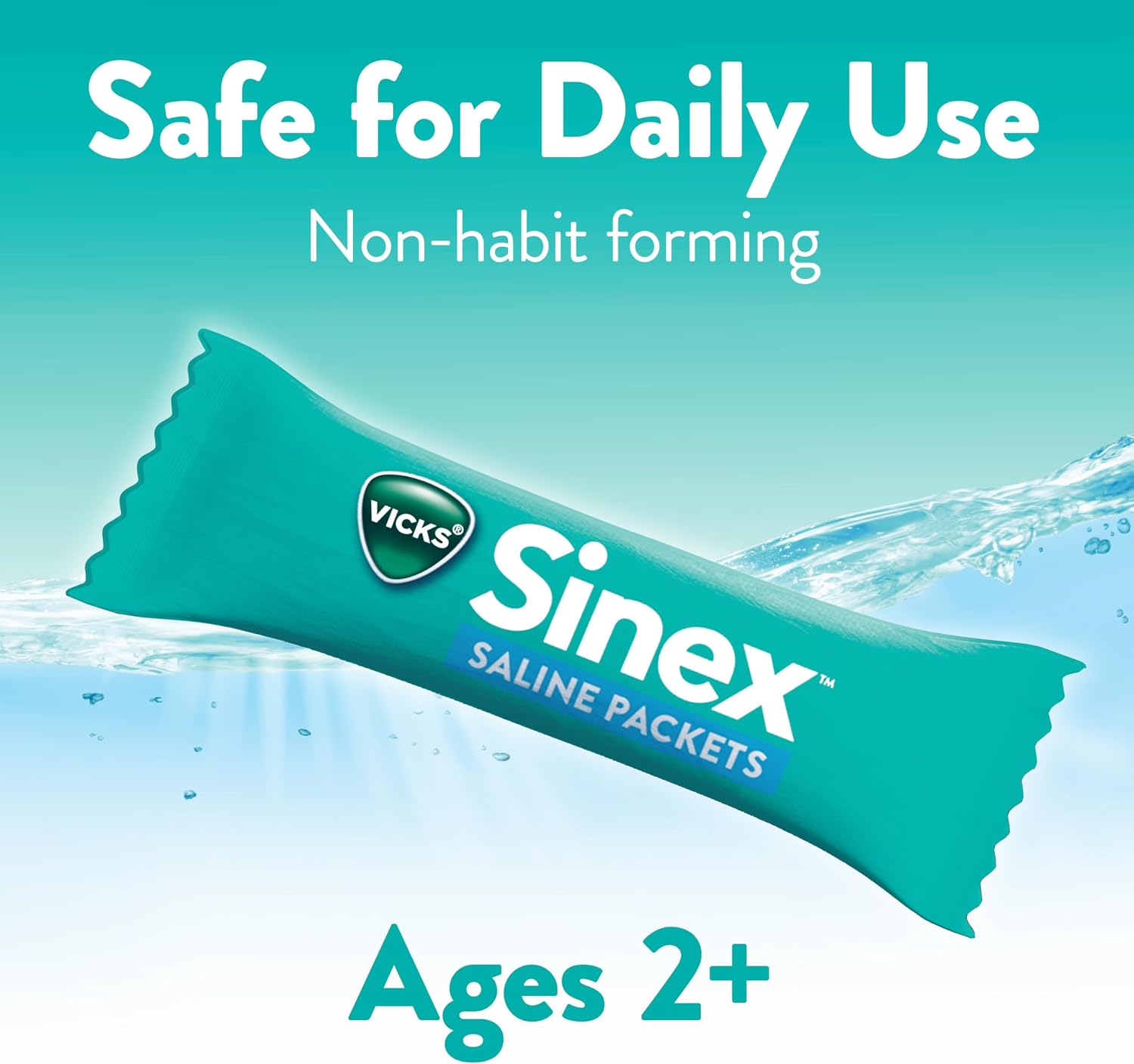 Vicks Sinex Saline Nasal Rinse Starter Kit, Drug Free Saline, Flush Out Mucus and Allergens, Fast & Effective Relief for Everyday Congestion from Sinus & Allergy, 1 Bottle + 30 Refill Packets - Image 7