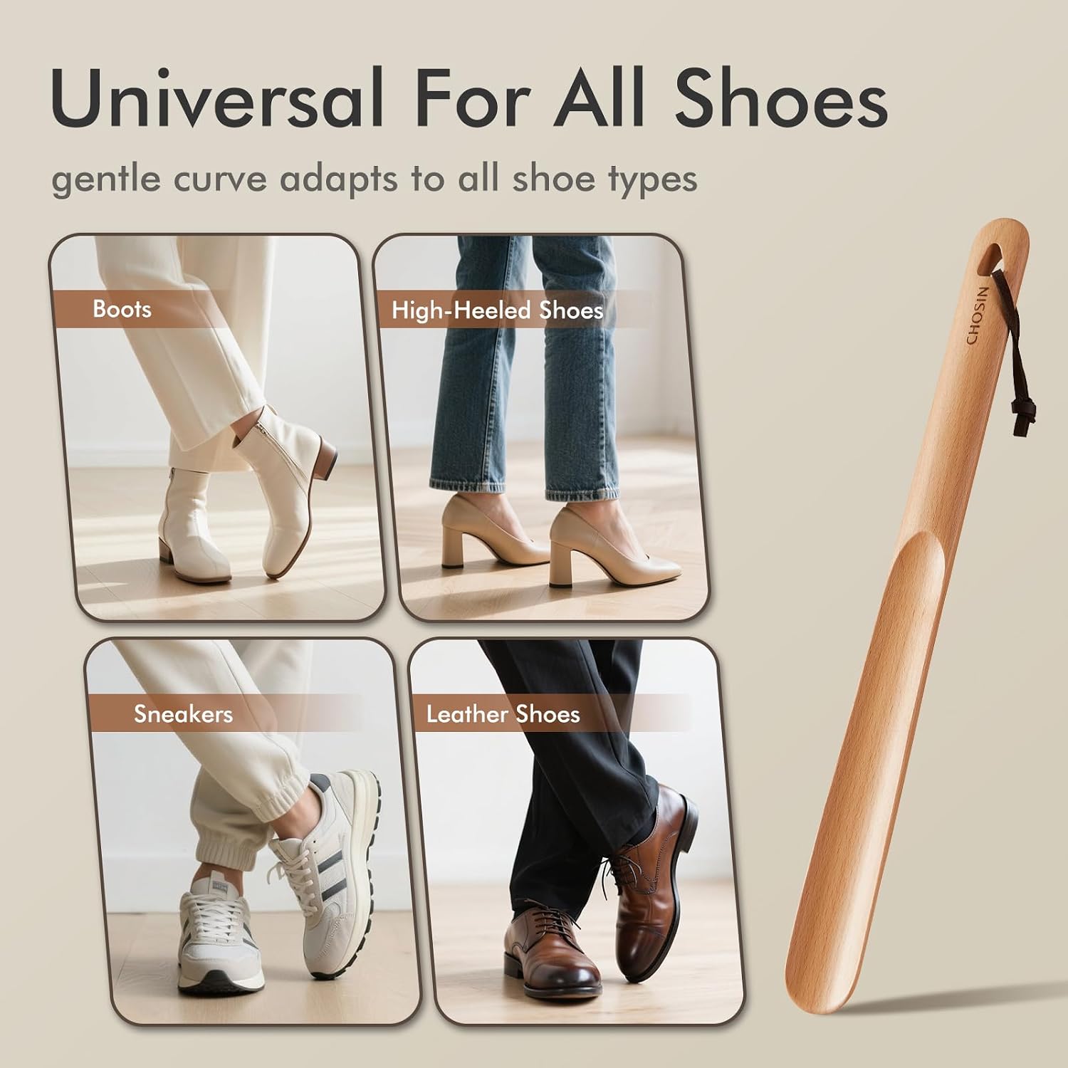 CHOSIN Shoe Horn Long Handle for Seniors Men Women, Small Shoe Spoon for Kids, 2pcs Boot Horn Shoe Helper for Home or Travel - Image 5