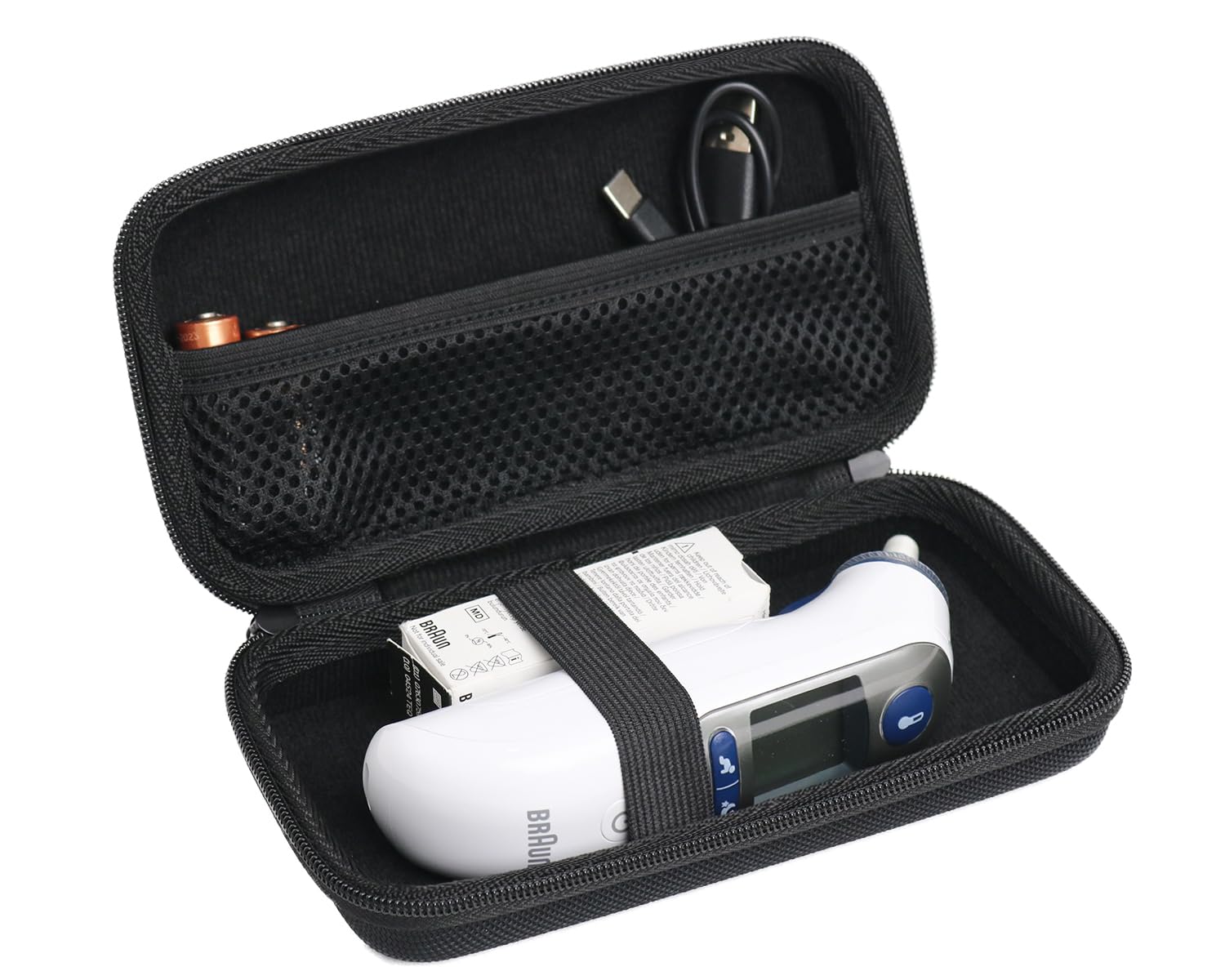 Hard Case Compatible with Ear/Infrared Thermometer, Storage Braun ThermoScan 7 iProven, iHealth, MILDSIX, KDT, EasyEast,Black(CASE ONLY) - Image 7
