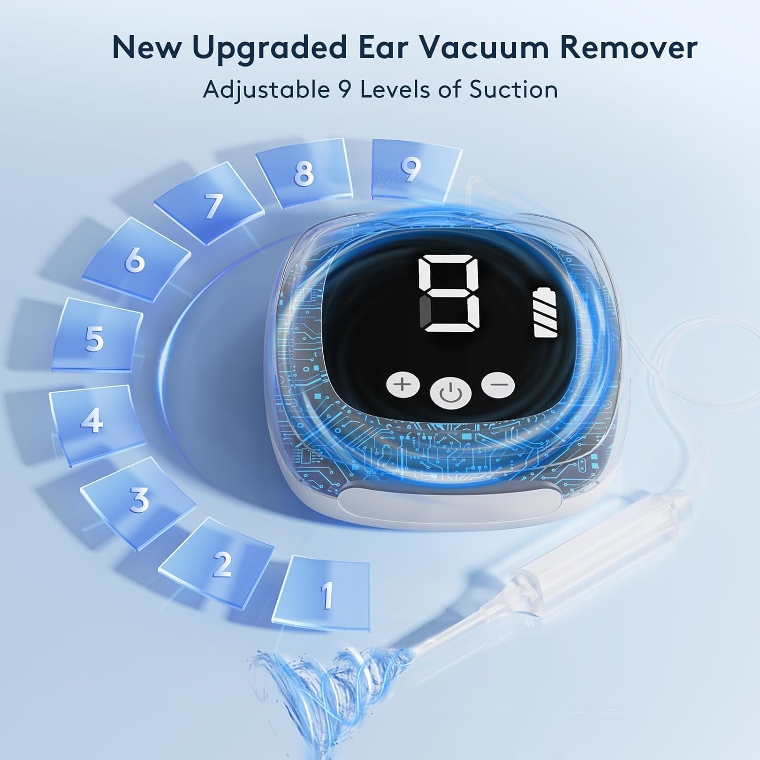 Ear Vacuum Wax Remover with 9‑Level Adjustable Strong Suction | Electric Earwax Removal Kit USB Rechargeable Ear Suction Vacuum Tool, Safe Ear Wax Cleaner for Adults, Children & Kids - Image 5