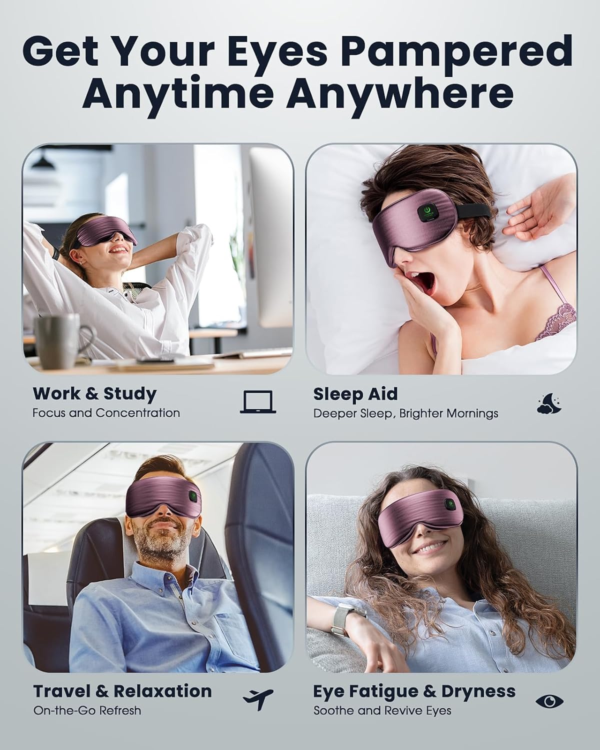 Heated Eye Mask - Cordless Eye Mask for Dry Eyes, Eye Relief, Improved Sleep, Washable Eye Heating pad for Travel and with Replaceable Shell - Image 6