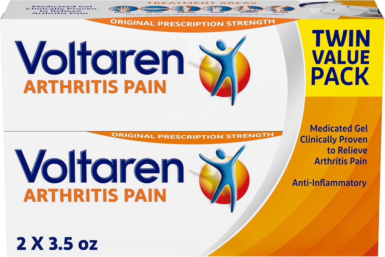 Voltaren Arthritis Pain Gel, Diclofenac Pain Relief Cream, 100 g, 2 Pack | Prescription Strength Topical Arthritis Pain Relief with Diclofenac, Targets Inflammation, Improves Mobility, Easy Open Cap