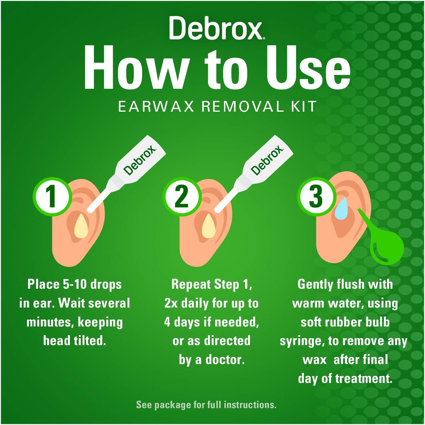 Debrox Ear Wax Removal Kit, Bulb Syringe & 0.5 Fl Oz Removal Ear Drops | Bulb Syringe and Microfoam Ear Drops with Carbamide Peroxide, Safe and Gentle Ear Cleaning Kit, Earwax Remover for Adults - Image 5
