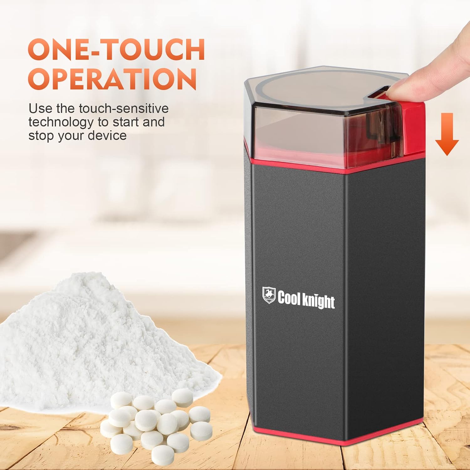 COOL KNIGHT Electric Pill Crusher, Suitable for Grind and Pulverize Multiple Pills, Small or Large Medication and Vitamin Tablets to Fine Powder - Image 2