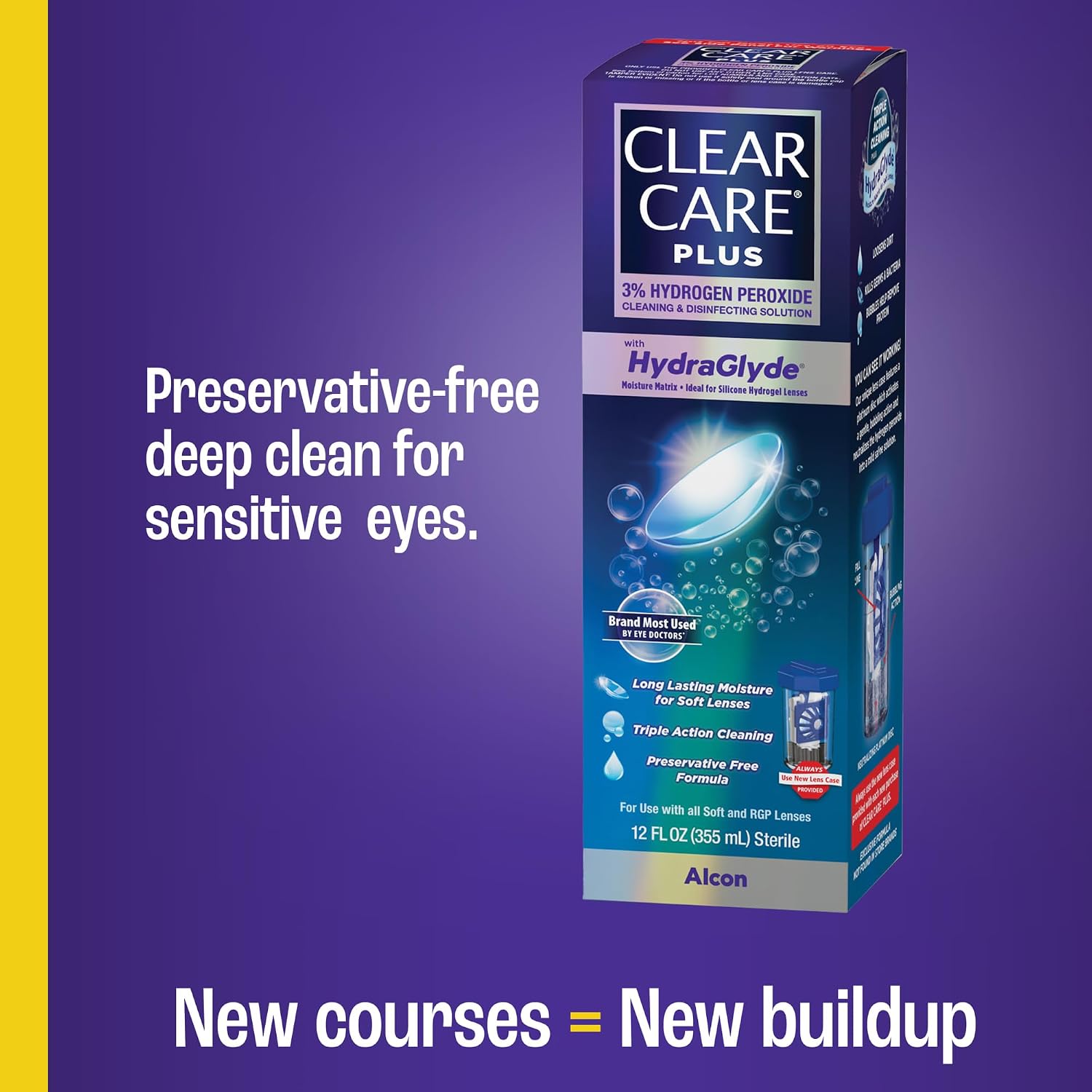CLEAR CARE PLUS Cleaning & Disinfecting Contact Lens Solution, 12 Fl Oz - Image 2