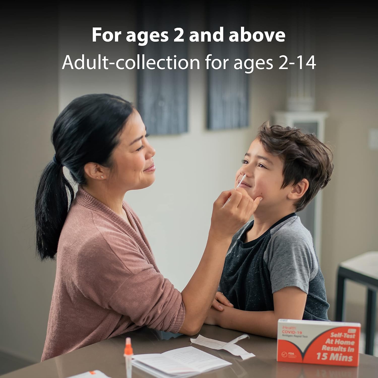 iHealth COVID-19 Antigen Rapid Home Test, 5 Tests, FDA Authorized OTC | at-Home Self Covid Test, Results in 15 Minutes with Non-invasive Nasal Swab, for ages 2 and up, easy to use - Image 4