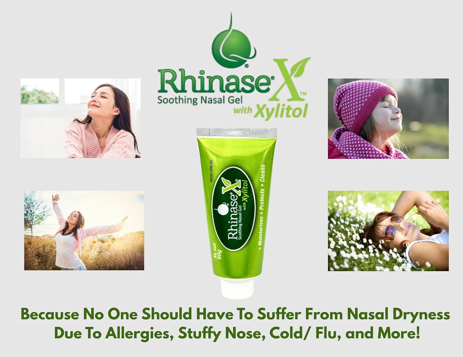 Rhinase X Nasal Gel | Long Lasting Symptom Relief from Nasal Dryness from Low Humidity and Allergy| Great for Travel Dryness Caused by Dry Nose. 60g - Image 7