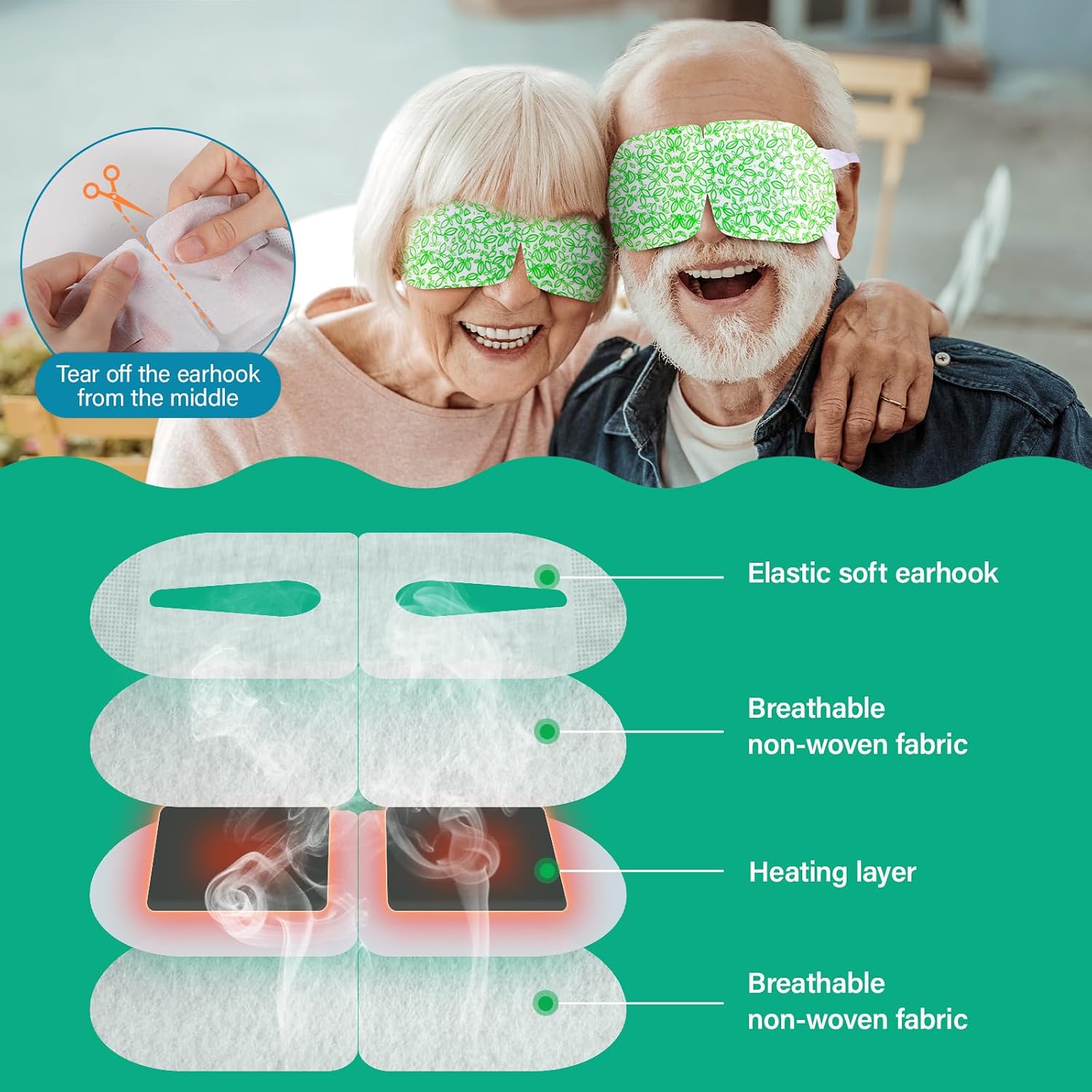 16 Packs Steam Eye Mask,Warm Eye Compress for Dry Eyes Sleep Mask,Hot Auto Heated Eye Masks Relaxing Items for Women Moist Heat for Eyes Soothing Eye Fatigue,Disposable EyeMask for SPA Essentials - Image 5