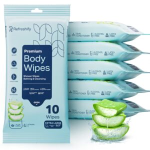 60 XL Shower Wipes – Body Wipes f...