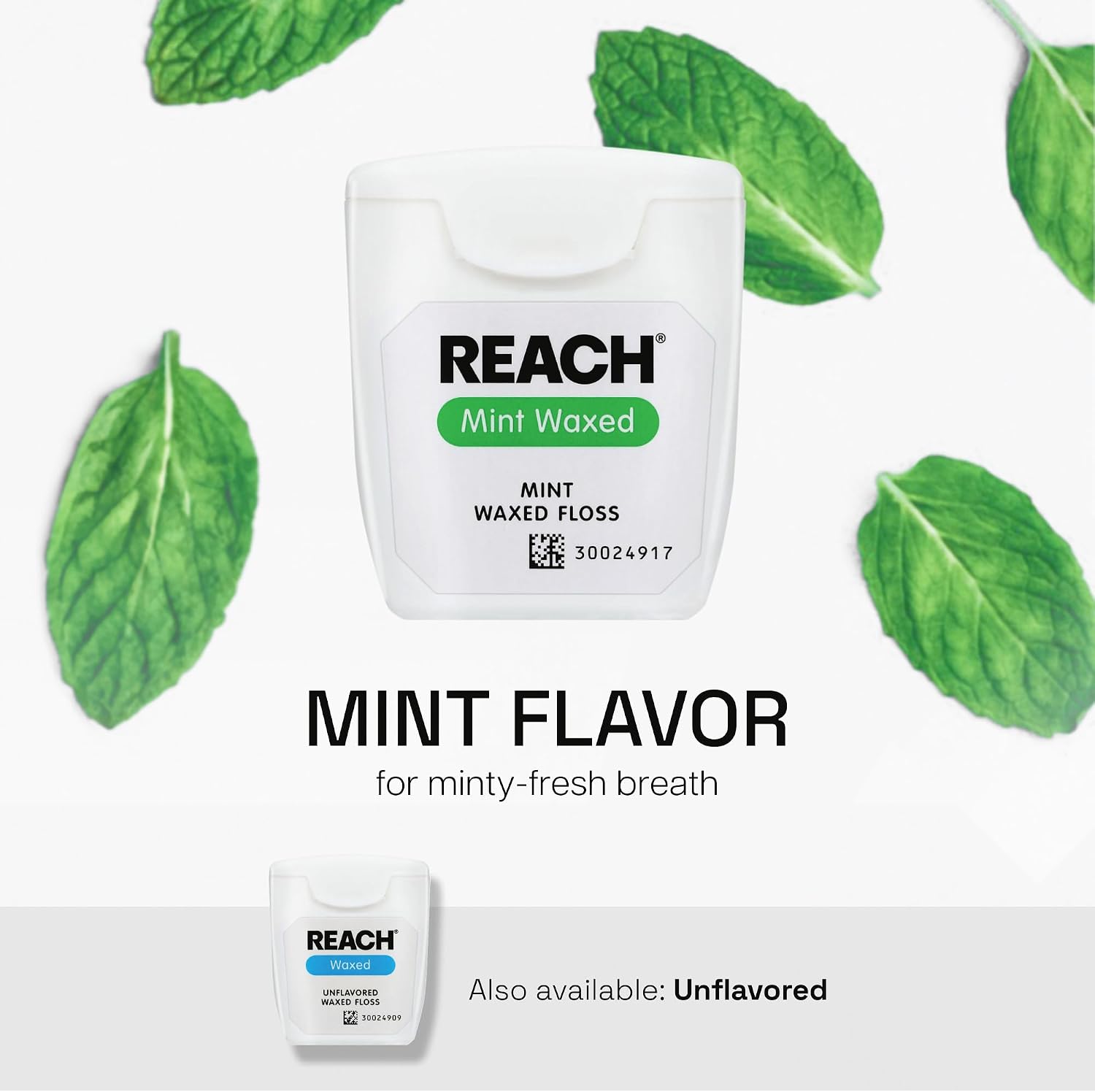 REACH Waxed Dental Floss, 2X More Value, Plaque Remover for Teeth, Shred Resistant, Floss Slides Smoothly, Easy to Use, Waxed, for Adults & Kids, Oral Care, PFAS Free, 3 Pack, 115 yd, Mint - Image 7