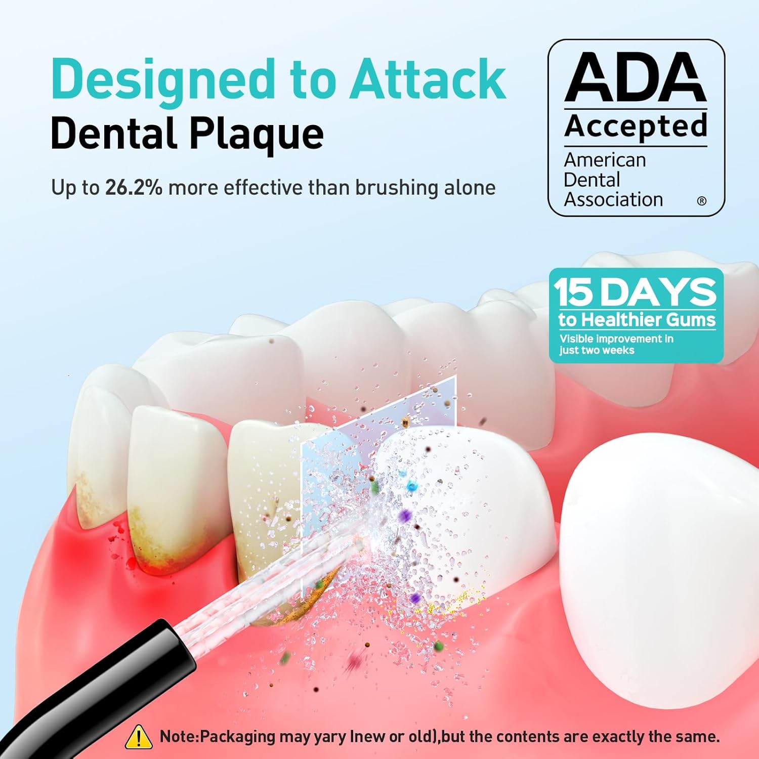 COSLUS ADA Accepted C20 Water Dental Flosser Teeth Pick, 300ML Larger Tank | Portable Rechargeable Oral Irrigator for Orthodontic & Sensitive Gums, Cordless for Travel, Family, Professional Set, Black - Image 2