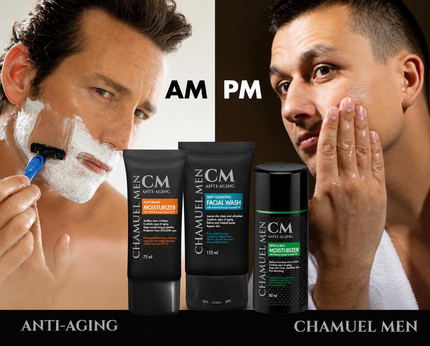 Mens Face Moisturizer Anti Aging - Aftershave for Men, Face Cream & Post Shave Lotion with Argan, Shea & Aloe - Daily Skin Care Balm for Dry, Oily & Sensitive Skin, 2.6 oz - Image 7