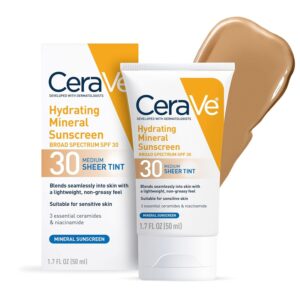 CeraVe Tinted Sunscreen for Face, M...
