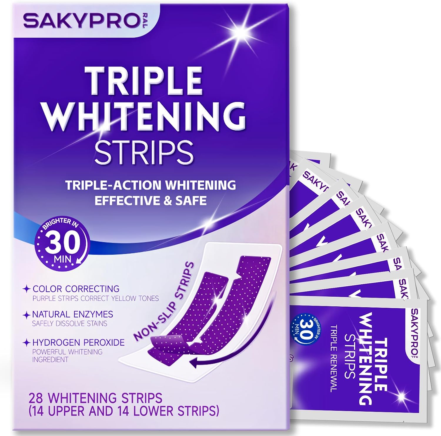 SAKYPRORAL Purple Whitening Strips,...