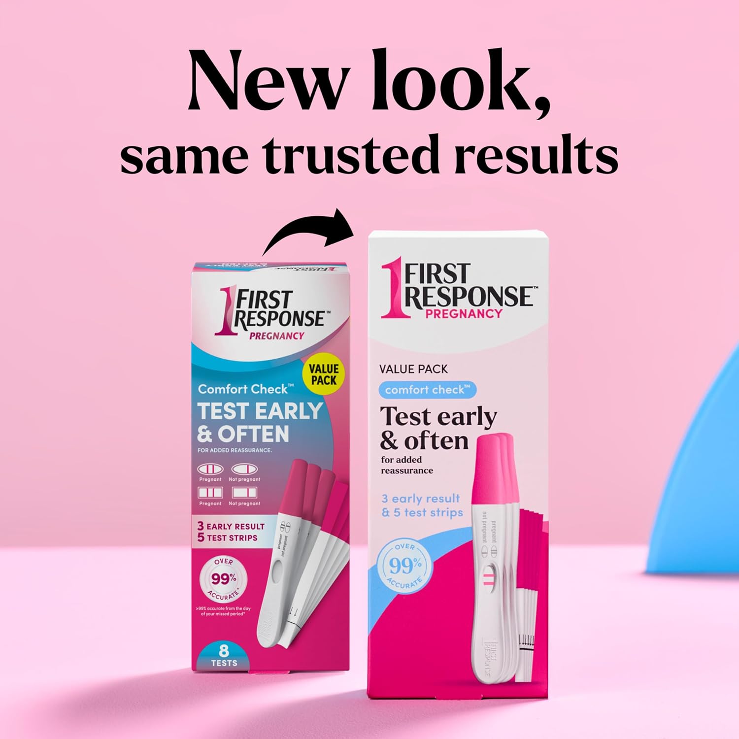 FIRST RESPONSE Comfort Check Pregnancy Test, 8 Count, Pink & White | Test As Early As 6 Days*, Over 99% Accurate*, Early Pregnancy Detection, Answers In Minutes, Trusted For 30 Years - Image 2