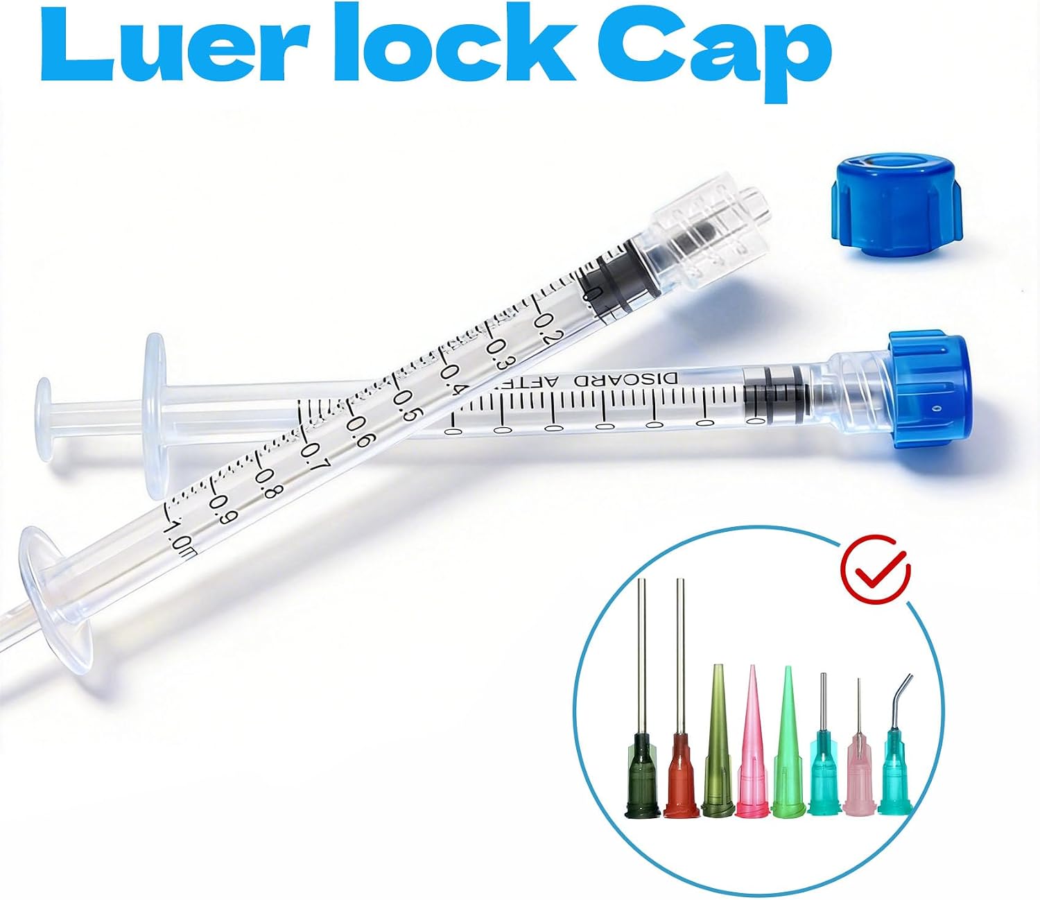 30 Pack 1mL Luer Lock Syringes without Needle - Sterile & Individually Wrapped, 1cc Syringe with Cap, Industrial & Lab Use - Image 4