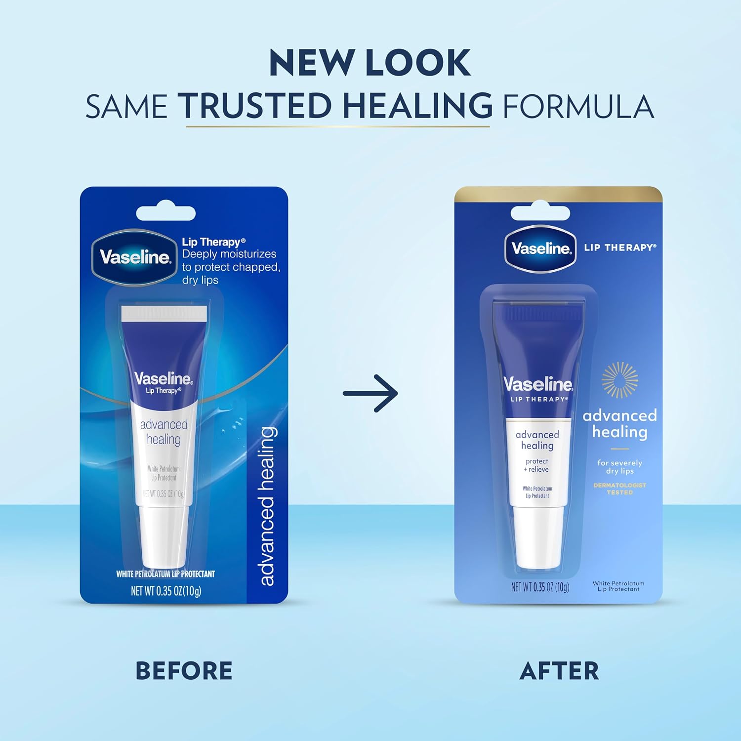 Vaseline Lip Therapy Advanced Healing 3-Pack – White Petroleum Moisturizing Lip Balm for Extremely Dry Lips, 0.35 Oz Ea - Image 3