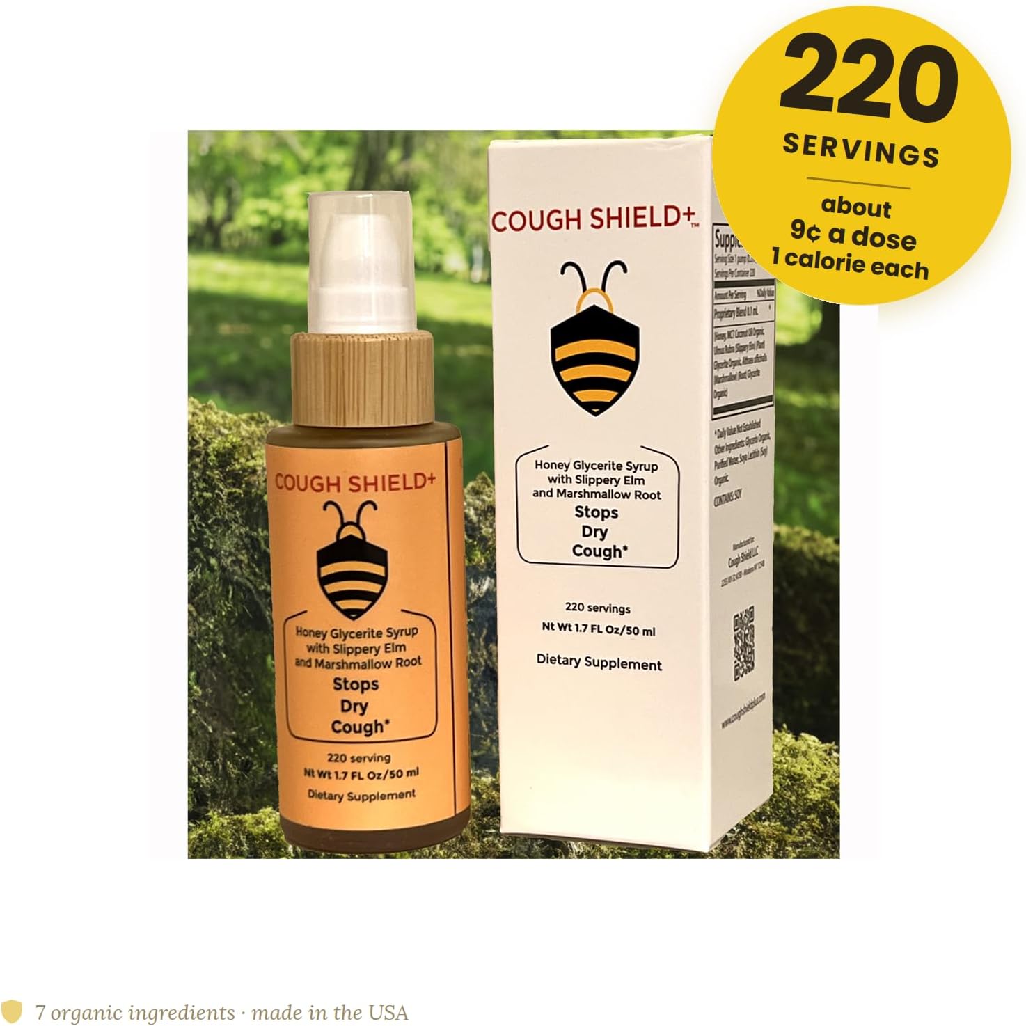Throat Coat Syrup – Honey Glycerite with Organic Slippery Elm & Marshmallow Root – One Pump Coats & Soothes Dry, Scratchy, Irritated Throats – 220 Doses, 1 Calorie Each, About 9¢ a Dose. - Image 9
