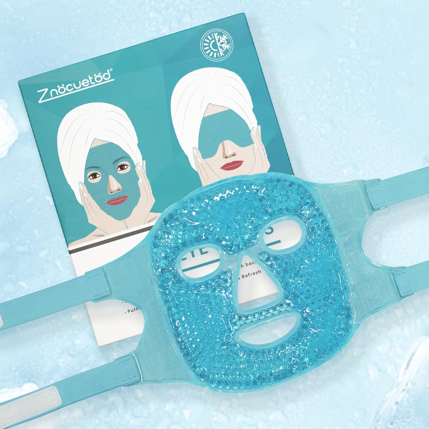 ZNÖCUETÖD Cold Face Ice Mask Facial Ice Pack, Hot Cold Compress for Face | Face SPA Gift for Woman Dark Circles Facial Puff, Pressure, Headaches, Skin Care, Post Laser Cosmetic Care, Reversible - Image 5