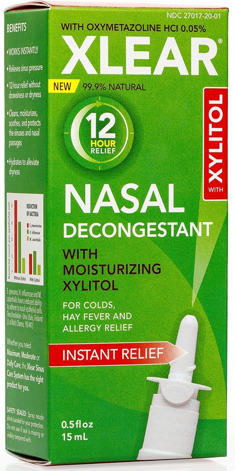 Xlear Oxymetazoline Nasal Spray with Xylitol, 0.5 fl oz (Pack of 1) | 12-Hour Formula for Instant Sinus Pressure and Congestion Relief, Nasal Decongestant - Image 5