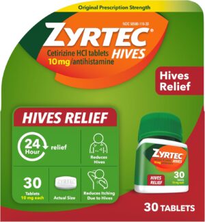 Zyrtec 24-Hour Hives Relief Tablets...