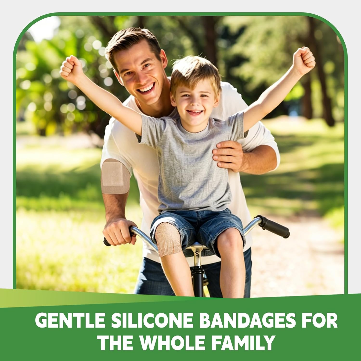 16 Pack Silicone Bandages for Sensitive Skin, 4x4 Latex Free Hypoallergenic Breathable Adhesive Bandage with Gentle Border, Large Wound Care Patches with Easy Painless Removal - Image 7