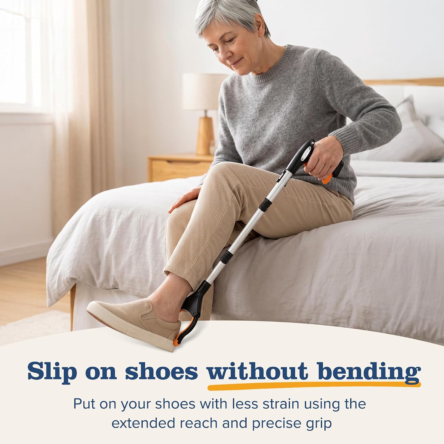 EZPIK Pro 36" Flexible Folding Grabber Tool for Elderly + Magnets, Reacher for Disabled & Seniors Heavy Duty Rotating Grippers for Reaching Underneath, Trash Grabbers & Dressing Stick - Image 9