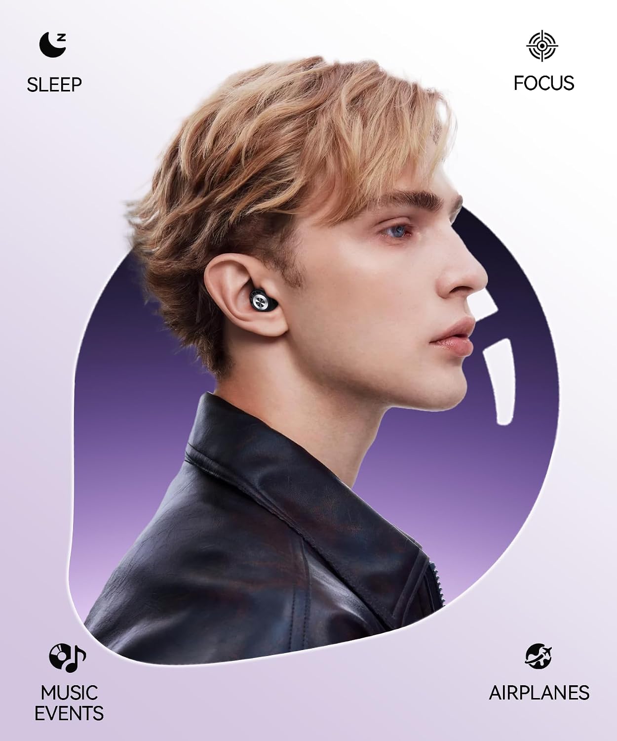 Ear Plugs for Sleeping 50dB Earplugs Noise Cancelling Ear Plugs for Noise Reduction Concerts Soft Reusable Silicone Earplugs for Snoring Side Sleepers Shooting Airplanes with 7 Eartips Case - Image 6