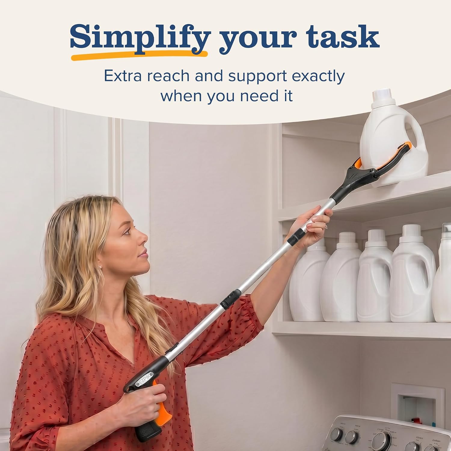EZPIK Pro 36" Flexible Folding Grabber Tool for Elderly + Magnets, Reacher for Disabled & Seniors Heavy Duty Rotating Grippers for Reaching Underneath, Trash Grabbers & Dressing Stick - Image 3