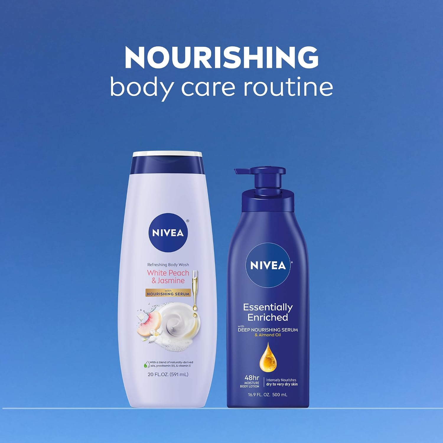 NIVEA Refreshing White Peach and Jasmine Body Wash, Multipack, 3 x 20 FL OZ | Scented Body Wash for Women with Nourishing Serum, Enriched with Provitamin B5 and Vitamin E, Paraben Free - Image 10