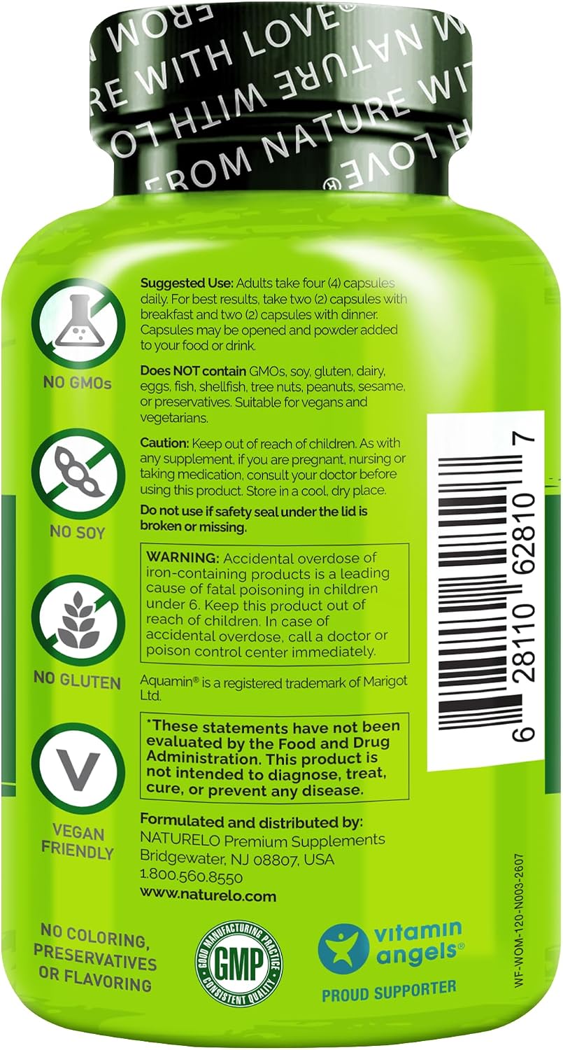 NATURELO Whole Food Multivitamin for Women - with Vitamins, Minerals, & Organic Extracts - Supplement for Energy and Heart Health - Non GMO - 120 Vegan Capsules - Image 4