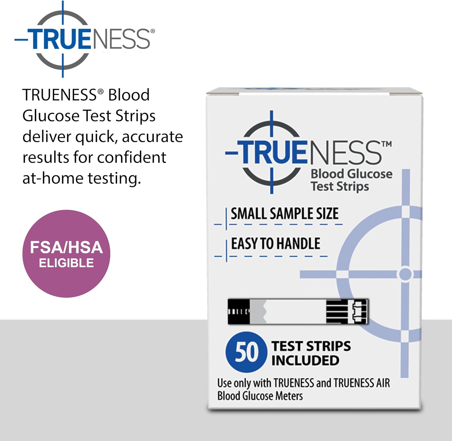 TRUENESS Blood Glucose Test Strips, 50 Count | Blood Glucose Test Strips Compatible with TRUENESS Family of Self Monitoring Blood Glucose Meters, Fast 5 Second Results - Image 2