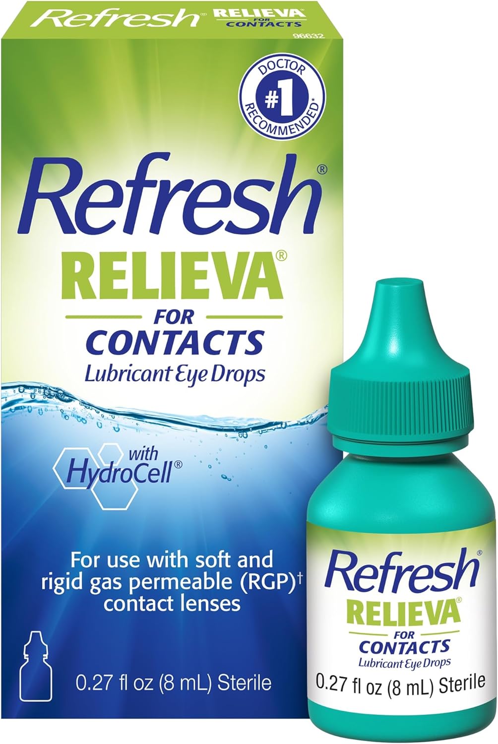 REFRESH RELIEVA FOR CONTACTS Lubricant Eye Drops Artificial Tears Contact Lens Rewetter, 0.27 fl oz (8 mL)