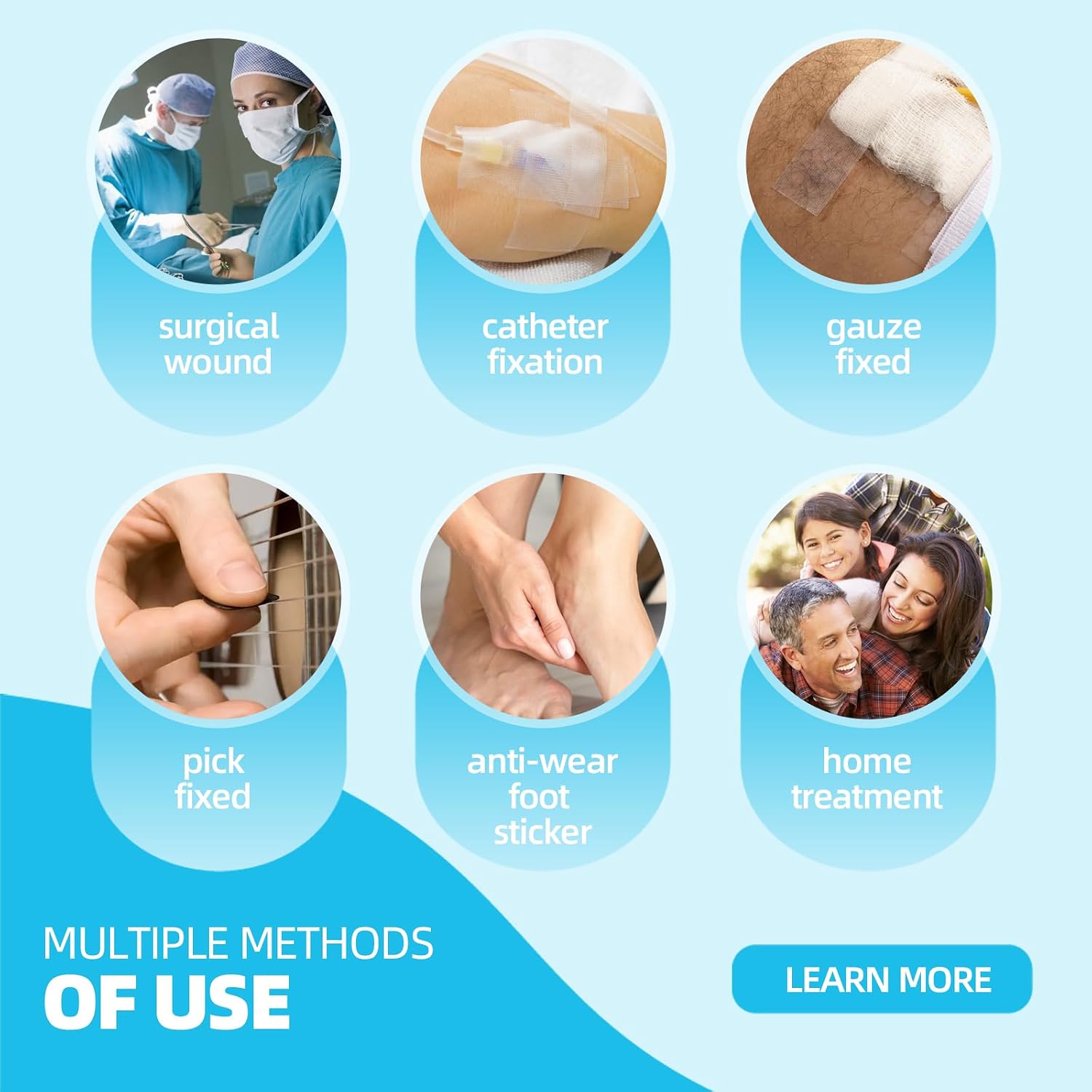 OK TAPE OKPore Transparent Medical Tape (Pack of 12) - First Aid Surgical Tape Hypoallergenic and Breathable for Wound Dressing Care, Latex Free, 1in x 10yds | First Aid Surgical Tape Adhesive, Hypoallergenic and Breathable for Wound Dressing Care, Latex Free - Image 7