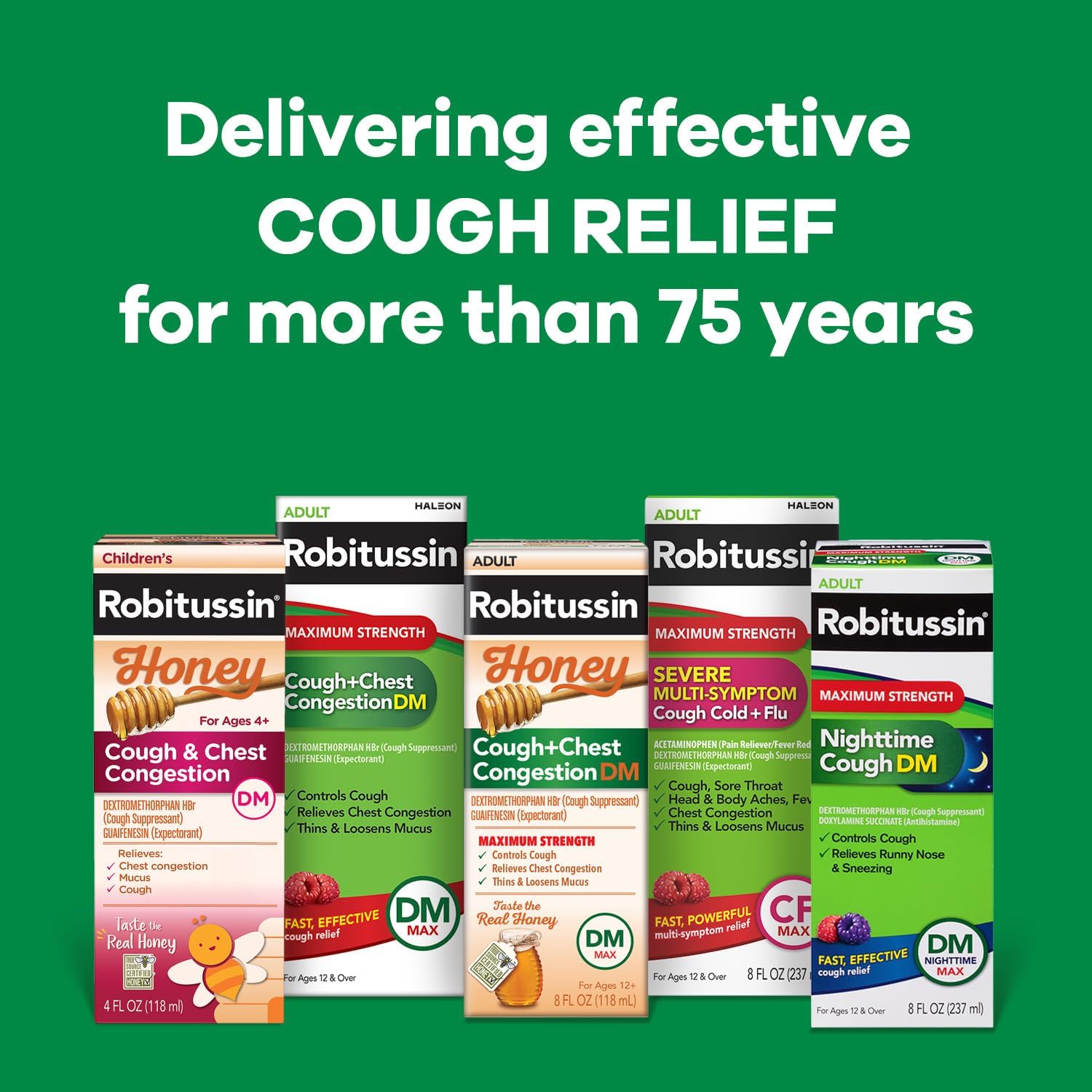 Robitussin DM Maximum Strength Cough Medicine, 8 fl oz, 2 Pack | Made with Real Honey for Flavor, Adult Cough Suppressant and Expectorant, Cough Plus Chest Congestion - Image 8