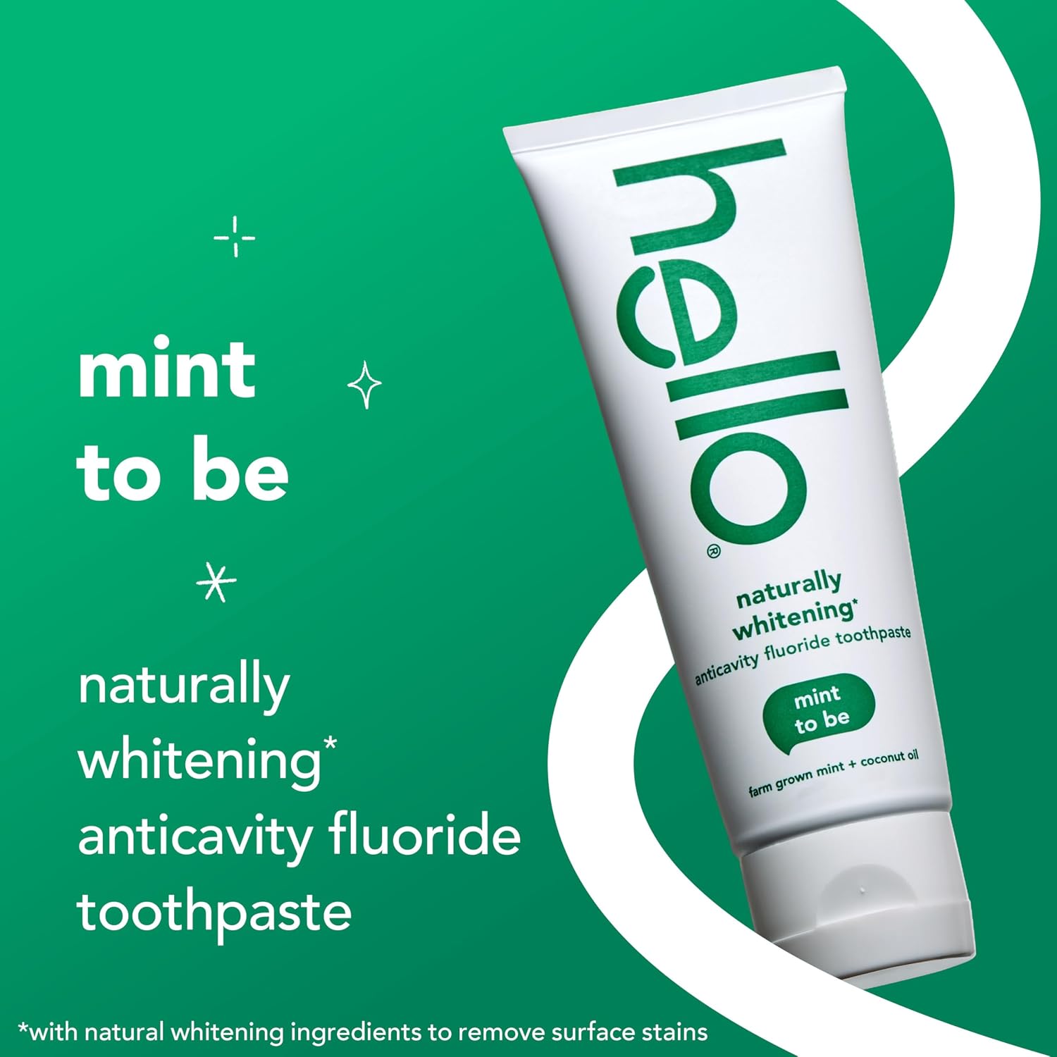 Hello Naturally Whitening Anticavity Fluoride Toothpaste, 5 Oz Tube, Natural Whitening Toothpaste with Coconut Oil, Whitens Naturally and Helps Remove Surface Stains, SLS Free, Vegan, Mint, 3 Pack | Anticavity Fluoride Toothpaste with Coconut Oil, Helps Remove Surface Stains, Strengthens Enamel, SLS Free, Vegan - Image 3