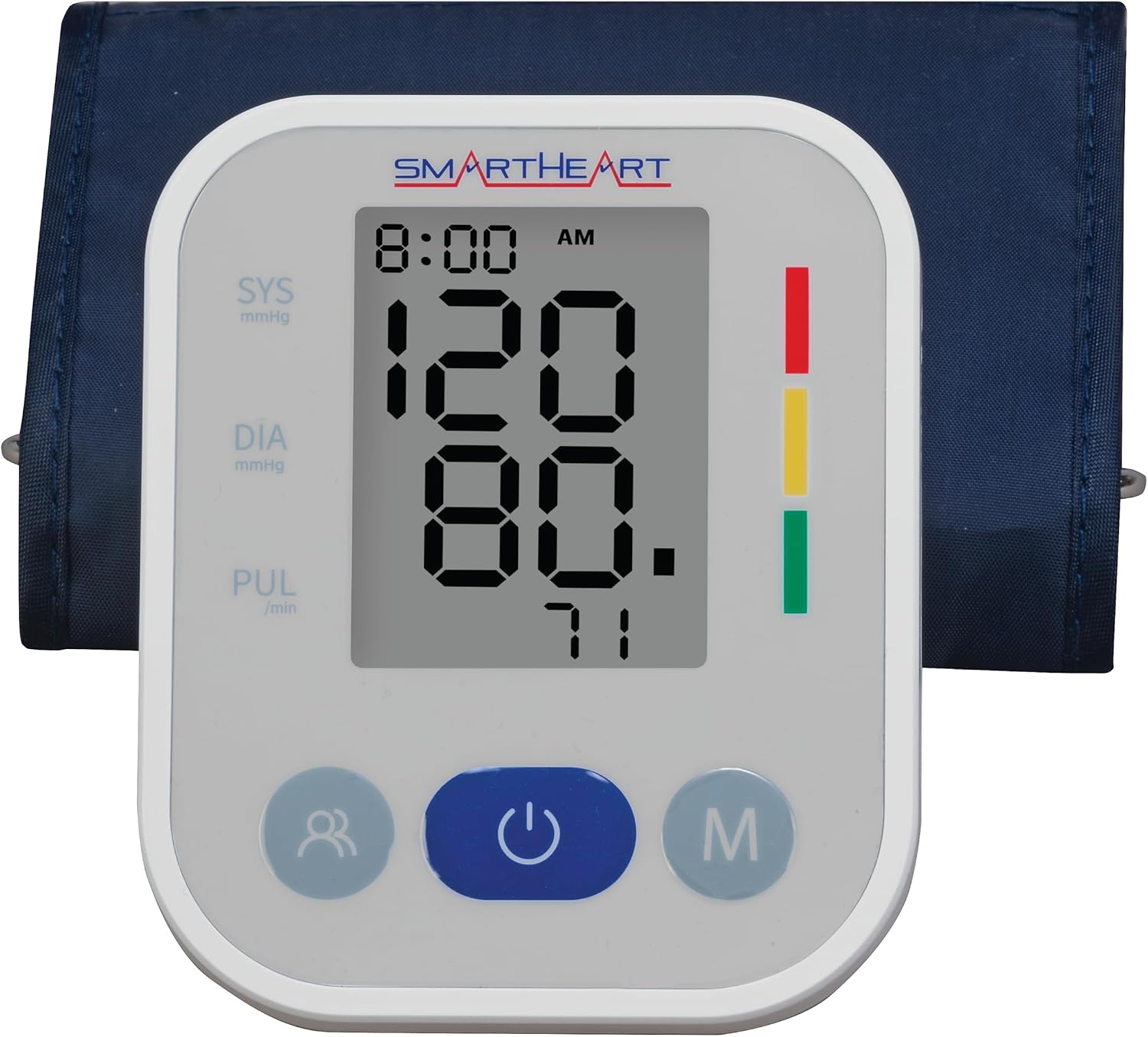 SmartHeart Automatic Arm Blood Pressure Monitor with Wide-Range Cuff | Adult Wide-Range Cuff Fits 8.66"–16.53", 2-User Memory, Cuff Placement & Excessive Movement Indicators - Image 2