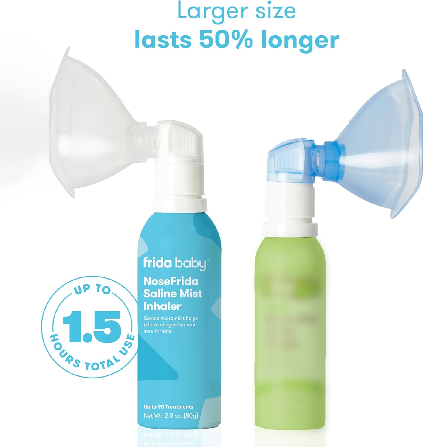 Frida Baby NoseFrida Saline Mist Nasal Inhaler, Decongestant Spray for Congestion & Allergy Relief for Babies + Kids, Nasal Saline Spray, Soothes Stuffy Nose & Sore Throat, Includes Mask - Image 2