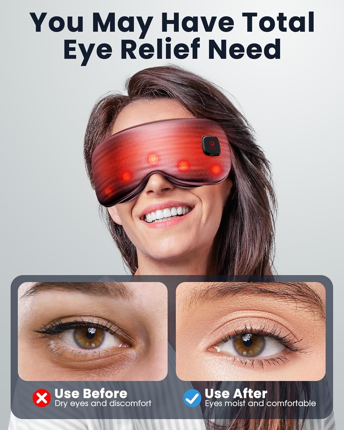 Heated Eye Mask - Cordless Eye Mask for Dry Eyes, Eye Relief, Improved Sleep, Washable Eye Heating pad for Travel and with Replaceable Shell - Image 3