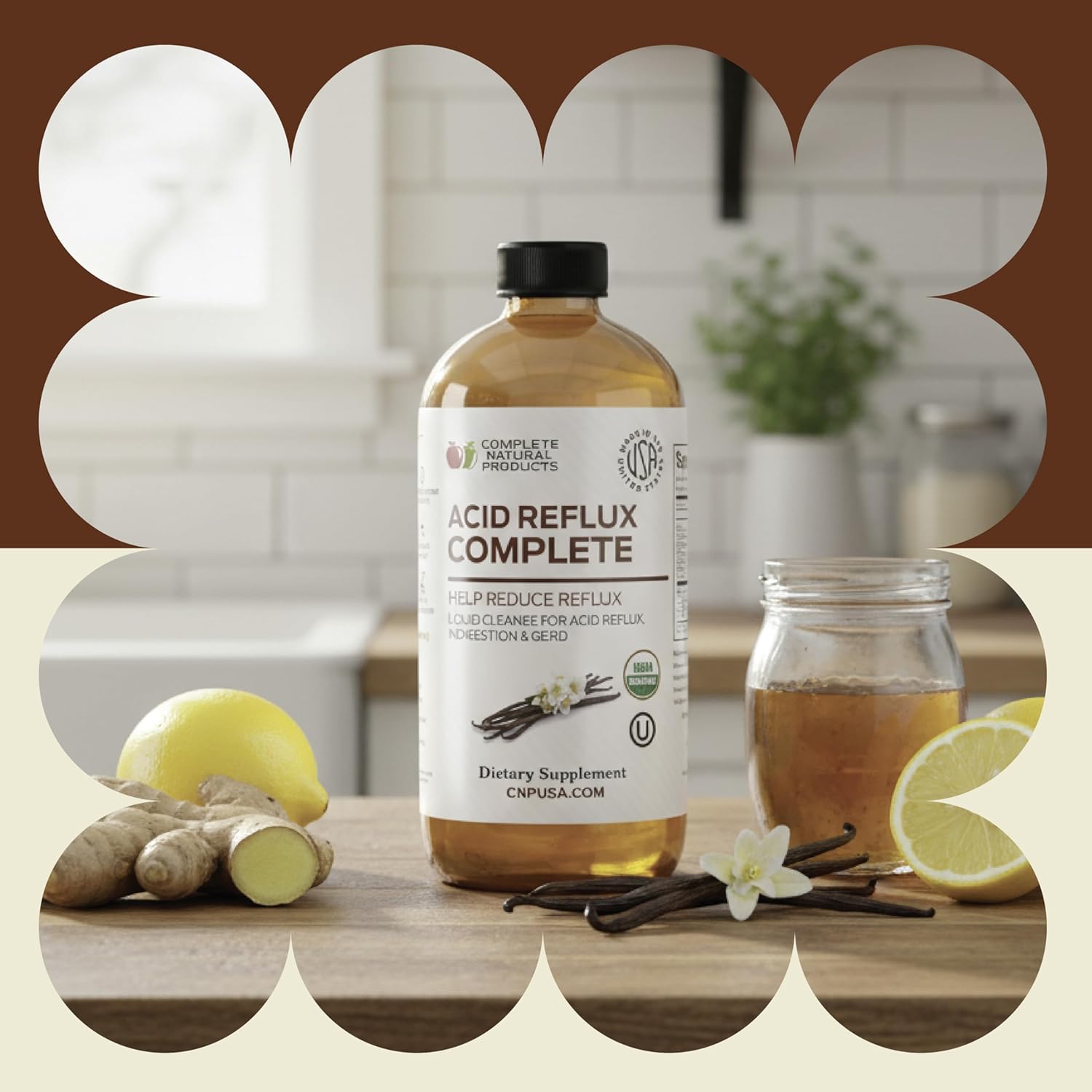 CNP | Acid Reflux Relief Liquid 16oz - Heartburn GERD, Aloe Ginger Aid | Organic acid reflux relief liquid with aloe, ginger, garlic & vanilla for heartburn, GERD and digestive comfort support - Image 2