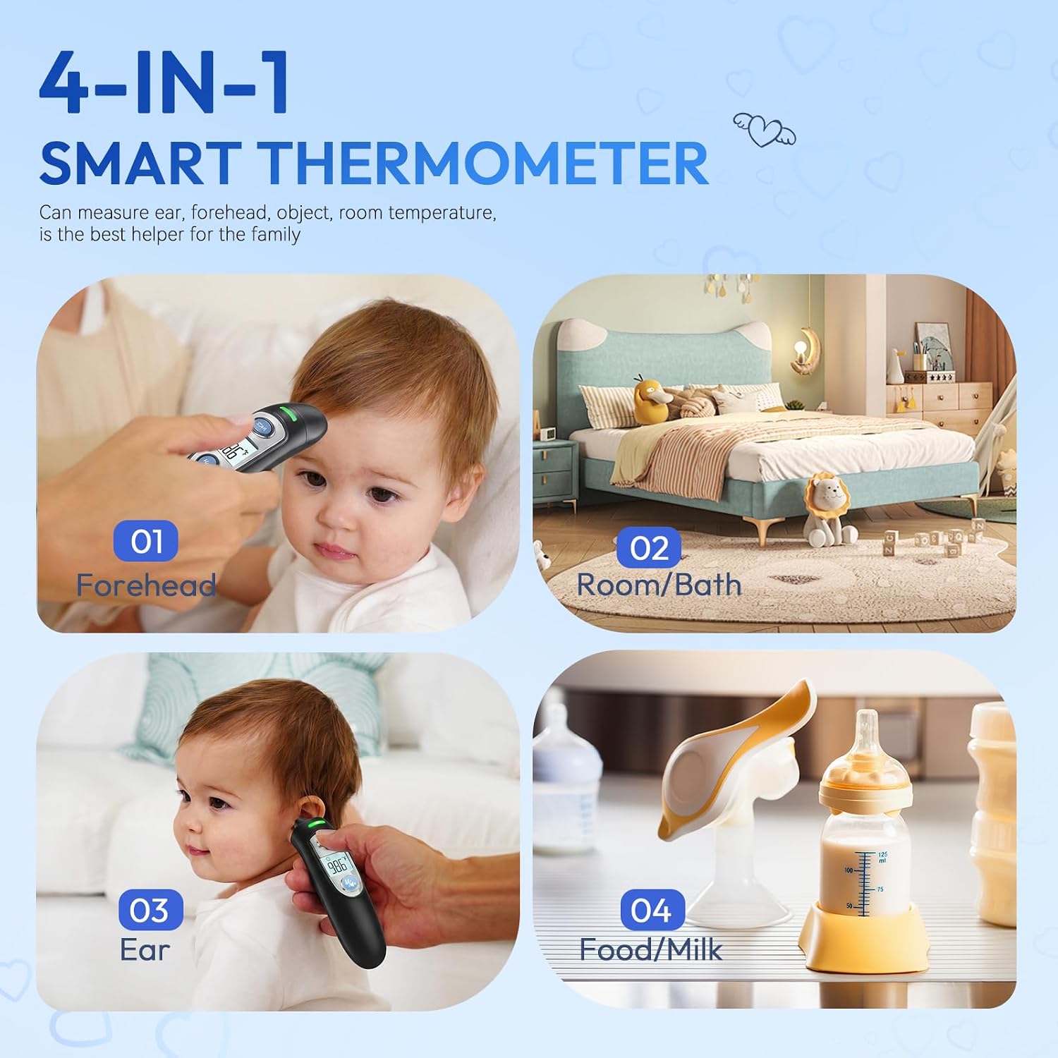 Ear and Forehead Thermometer for Adults & Kids, 1s Accurate Result (Black) | Fever Alarm - Image 6