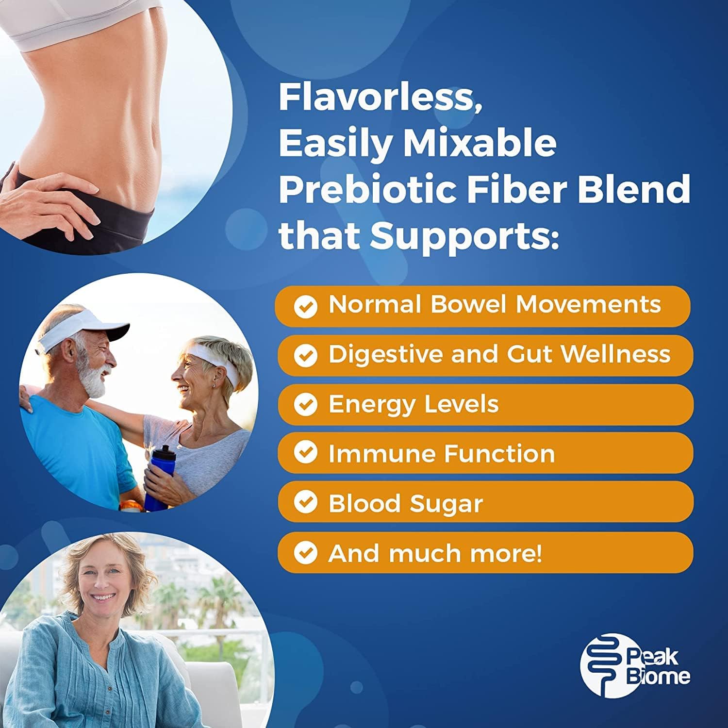 Peak BioBoost - Prebiotic Fiber Supplement for Gut Health - Easy to Dissolve Unflavored Fiber Powder - Non-GMO - No Gluten, Soy or Dairy - 6-Month Supply - 180 Servings, 6 Packs - Image 5