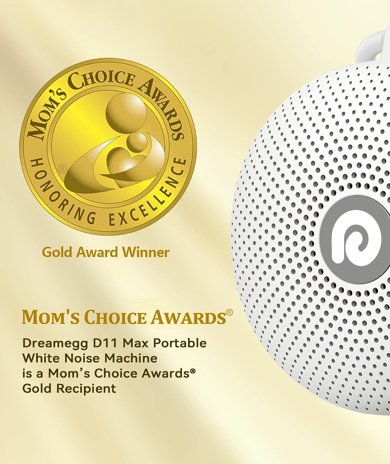 Dreamegg Portable Noise Machine for Baby Adult, Features Powerful Battery, 21 Soothing Sound, Noise Canceling for Office & Sleeping, Sound Therapy for Home, Travel, Registry Gift, Classic White - Image 2