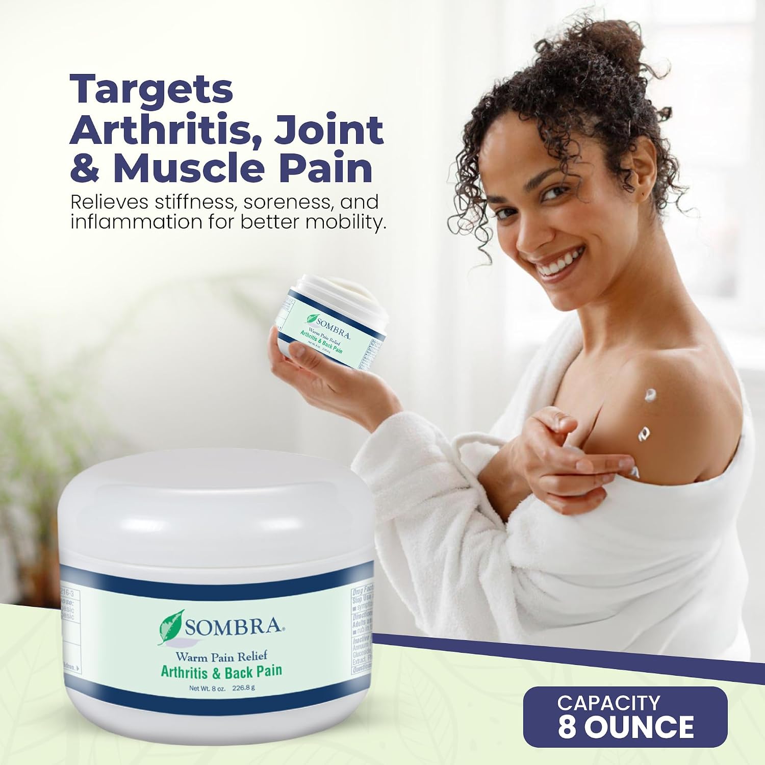Sombra Warm Pain Relief 8 oz Jar for Arthritis, Back Pain & Pre-Exercise | For Arthritis Chronic Pain Pre-Workout Rub Vegan Formula Free of Artificial Fragrances, Dyes, NSAIDs, Wax, Petroleum, Alcohol - Image 8