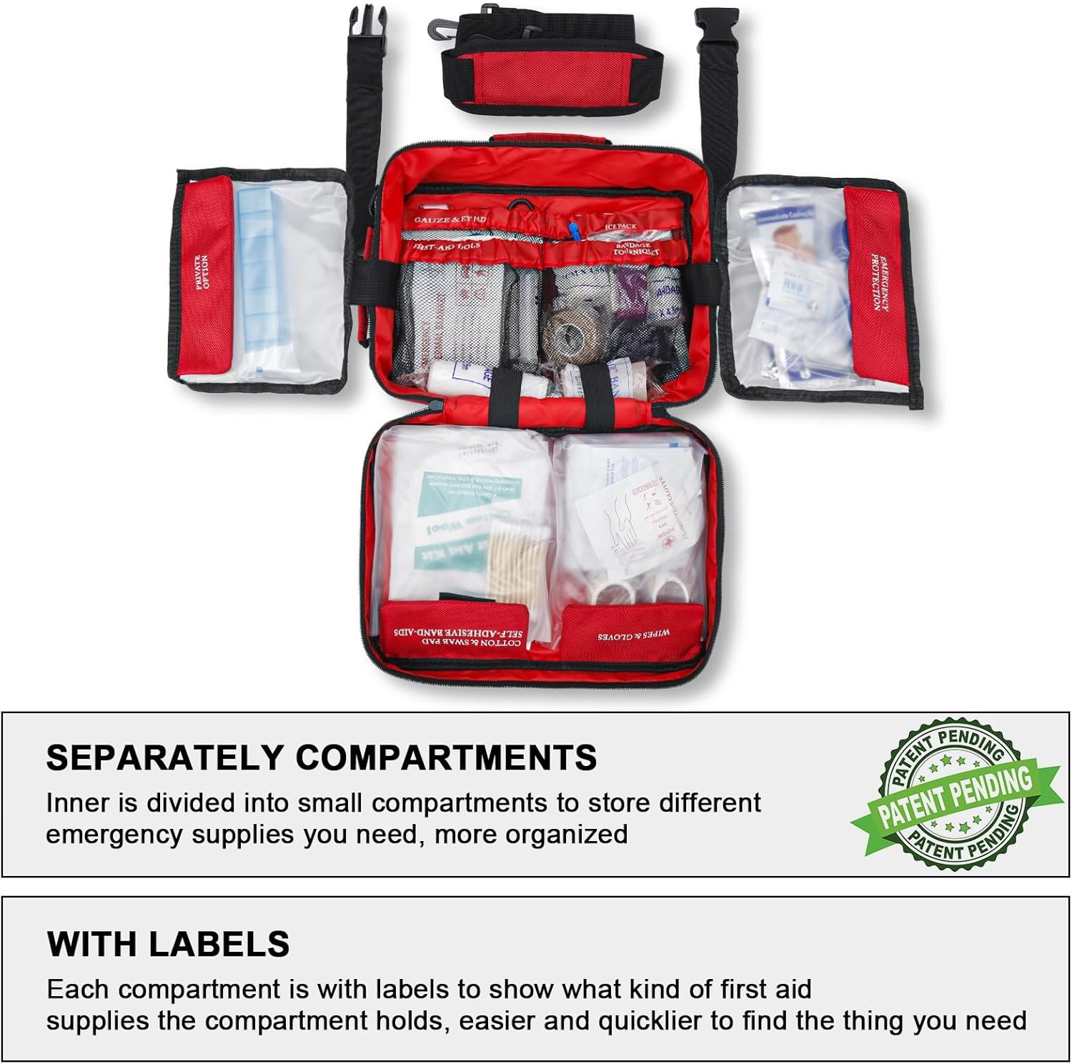 Poygik Premium 420-Piece Large First Aid Kit for Home, Car, Camping | Well-Organized, Portable Emergency Medical Kits for Travel, Truck, Hiking, Sports, Office, Businesses & Outdoor Emergencies - Image 3
