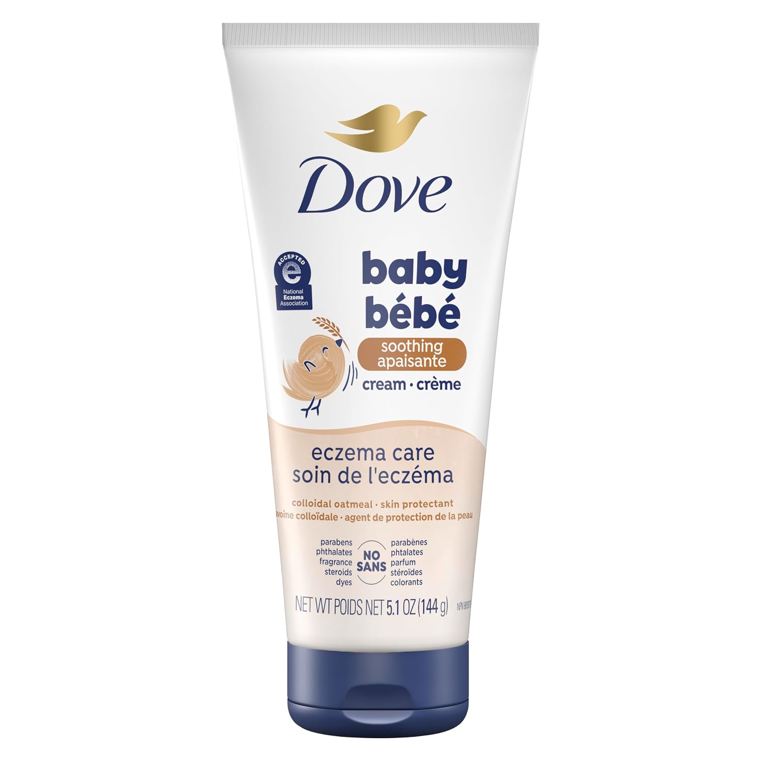 Dove Soothing Cream Eczema Care To Soothe Delicate Baby Skin No Artificial Perfume or Color, Paraben Free, Phthalate Free 5.1 oz